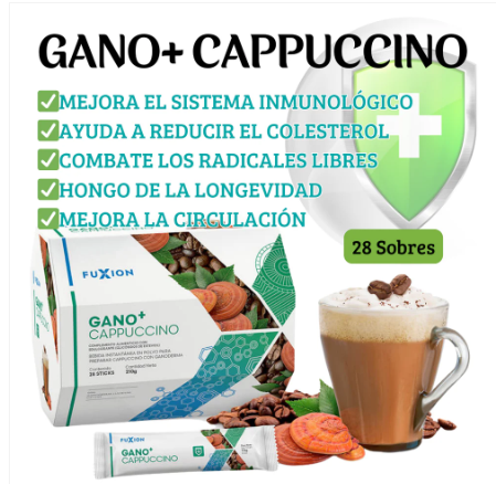 GANO+ CAPPUCCINO DE FUXION Ganoderma Lucidum+ Micronutriente